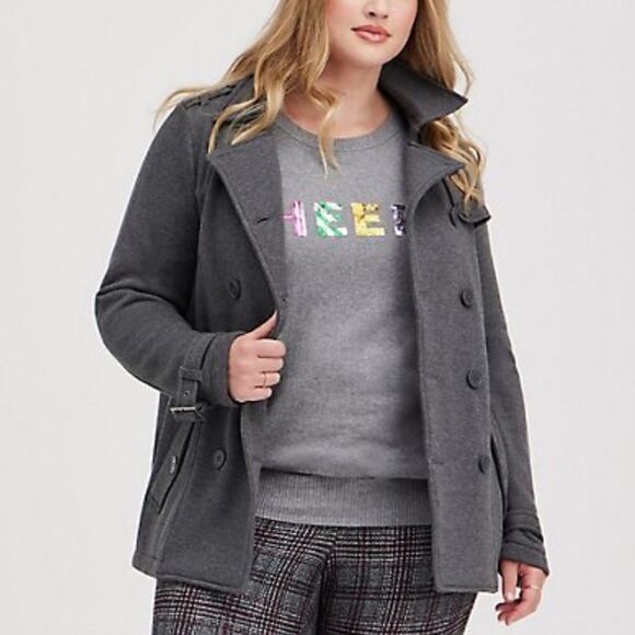 TORRID Cheers Festive Sequins Ragland Sweater Grey NWT Size 2 X - Picture 5 of 7